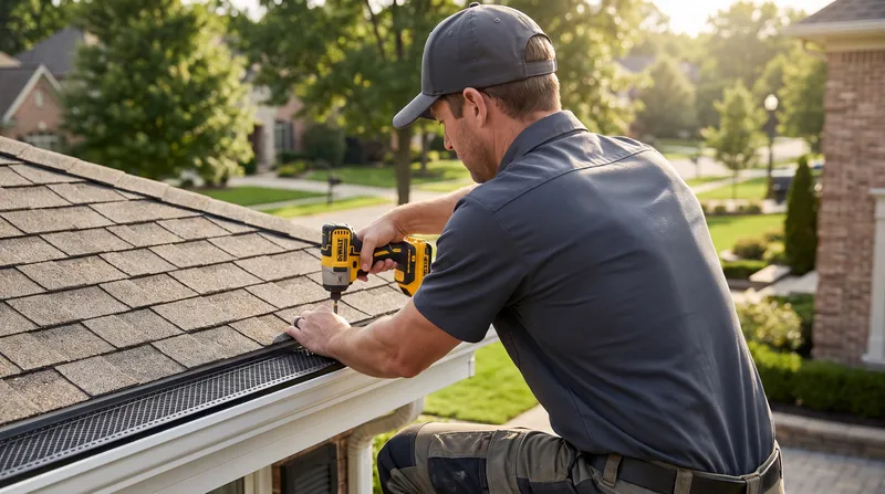 Gutter repair on a residential home